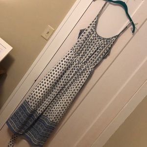 Gap French blue maxi dress with slit & tie